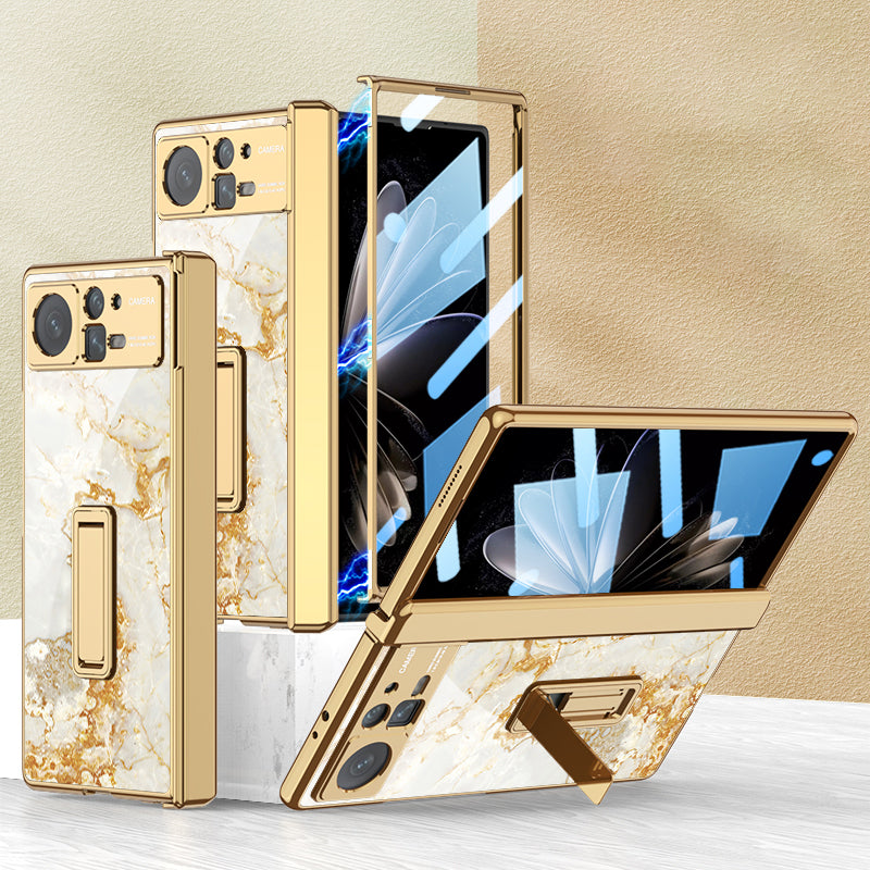 GKK For Xiaomi Mix Fold 2 5G Magnetic Hinge Protection Hard PC Phone Case Pattern Printing Kickstand Protective Shell Cover with Tempered Glass Film GKK For Xiaomi Mix Fold 2 5G Magnetic Hinge Protection Hard PC Phone Case Pattern Printing Kickstand Protective Shell Cover with Tempered Glass Film